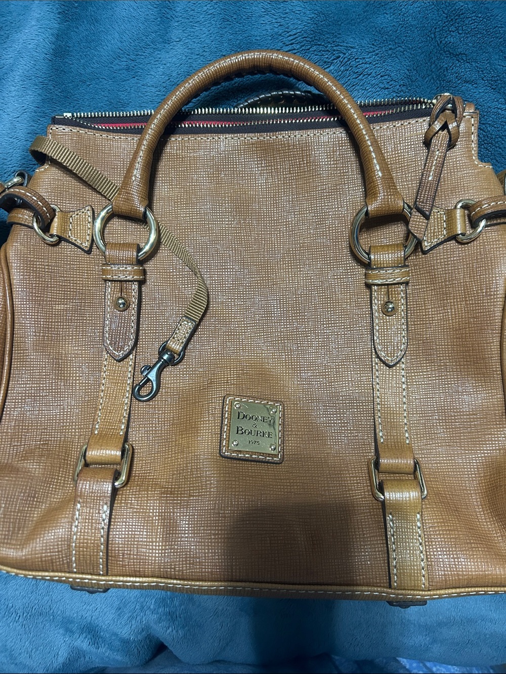 Dooney & Bourke Cognac Textured Leather Tote
